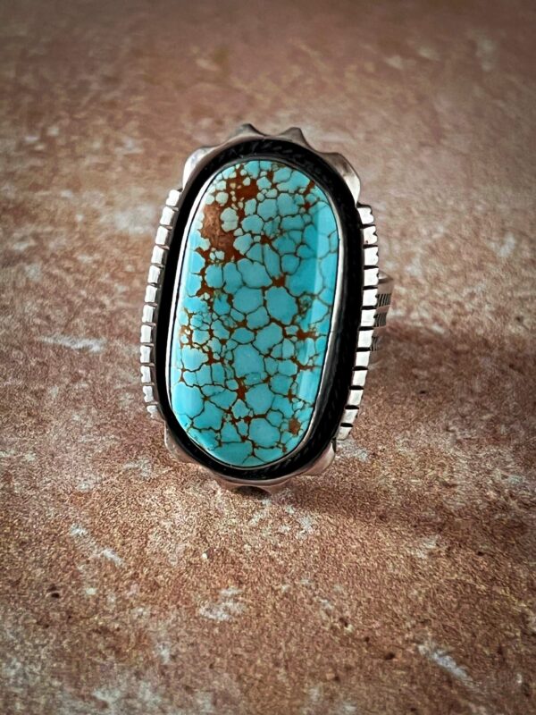 Natural Number 8 Turquoise Statement Ring