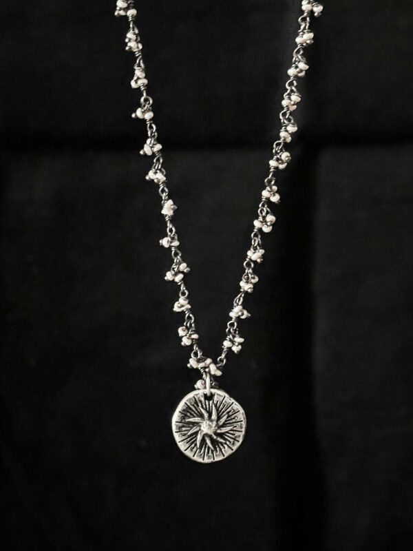 Shine Pendant ~ Sterling with Seed Pearl Necklace